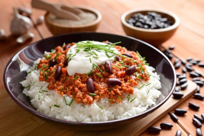 chilli con carne s rýží